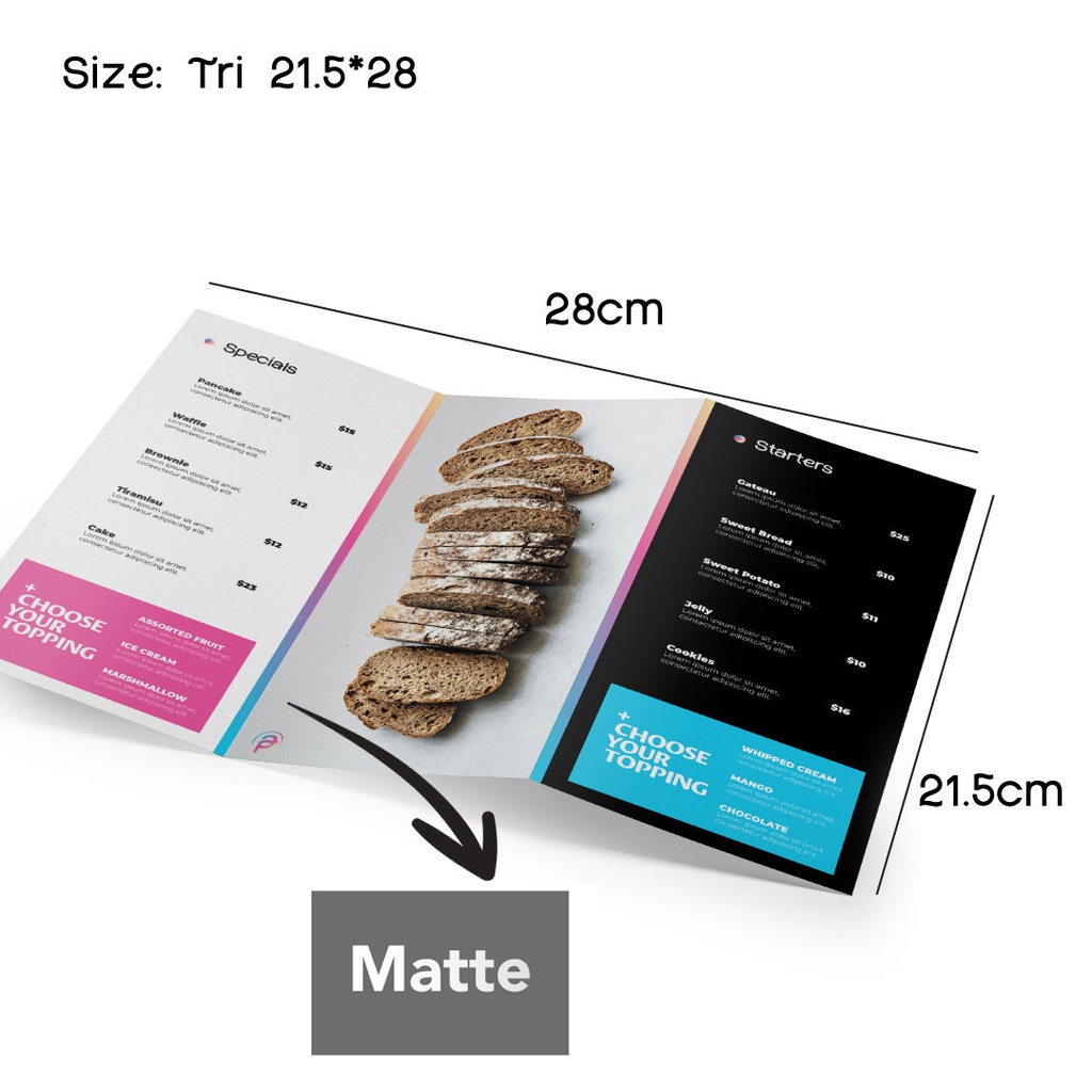 Menu Tri-Fold