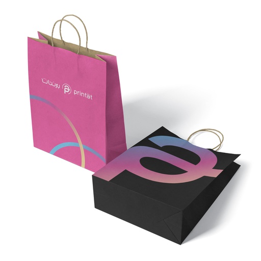 [1018] Color Kraft Paper Bag ( Multi color Logo )